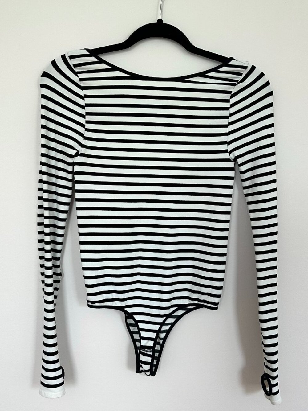 Free People Intimately Black and White Stripe Bodysuit, Size XS/S